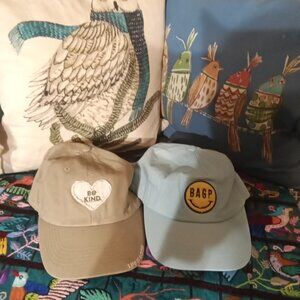 NWT Be Kind BAGP Hats olive and baby blue - tags attached - 2 pc lot